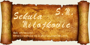 Sekula Milojković vizit kartica